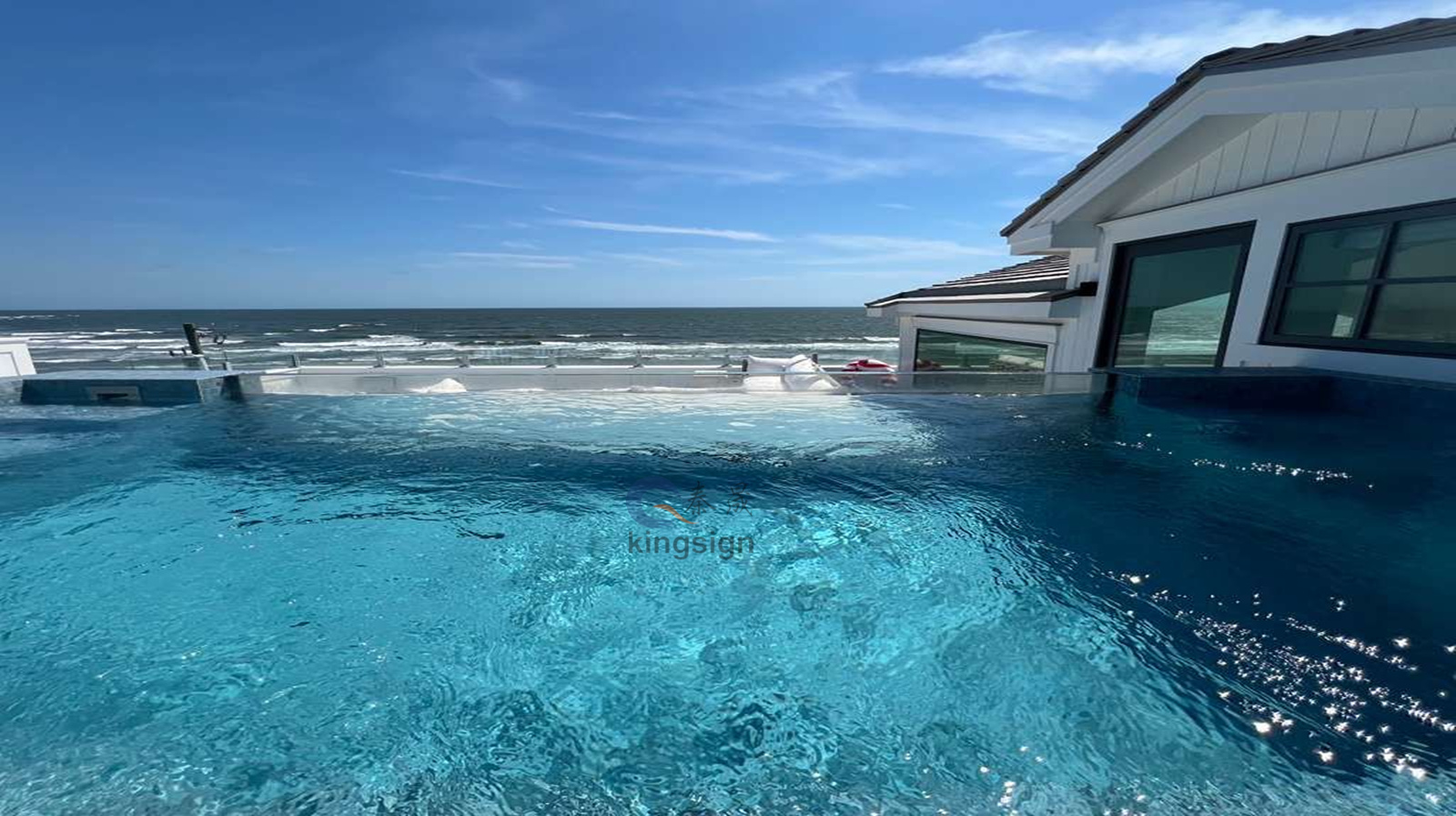 Акрилик блок -панел Kingsign за прозорец за базен